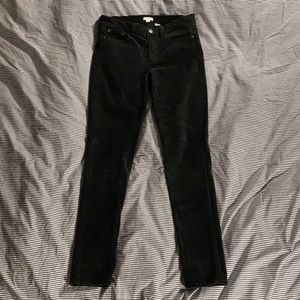 J crew velvet mid rise skinny pants.